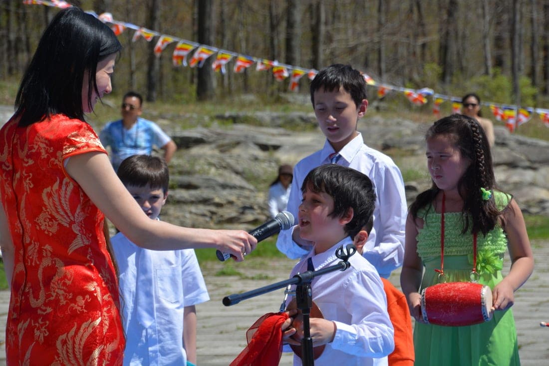 Students playing instruments during a performance